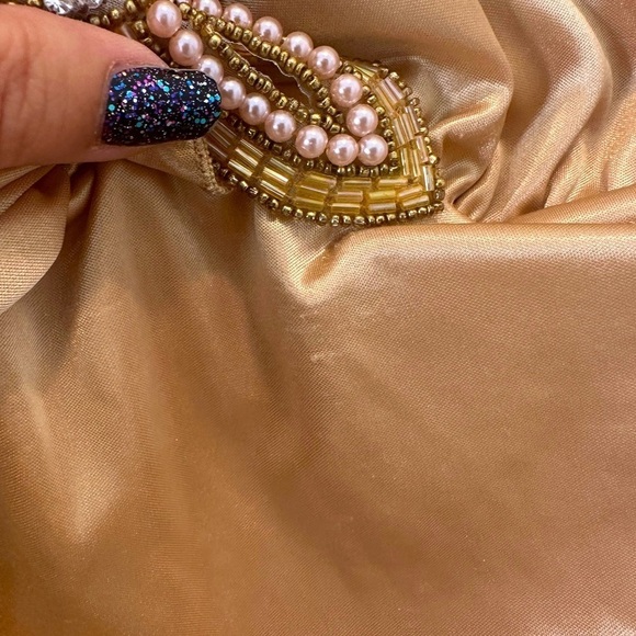 NWT XOXO Gold evening dress Size Medium - Picture 8 of 11